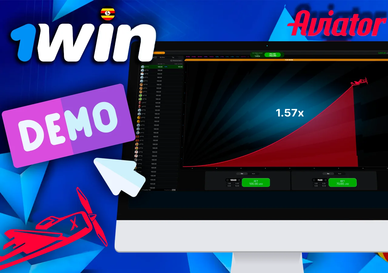 A display for viewing the demo version of the crash game and its winnings.